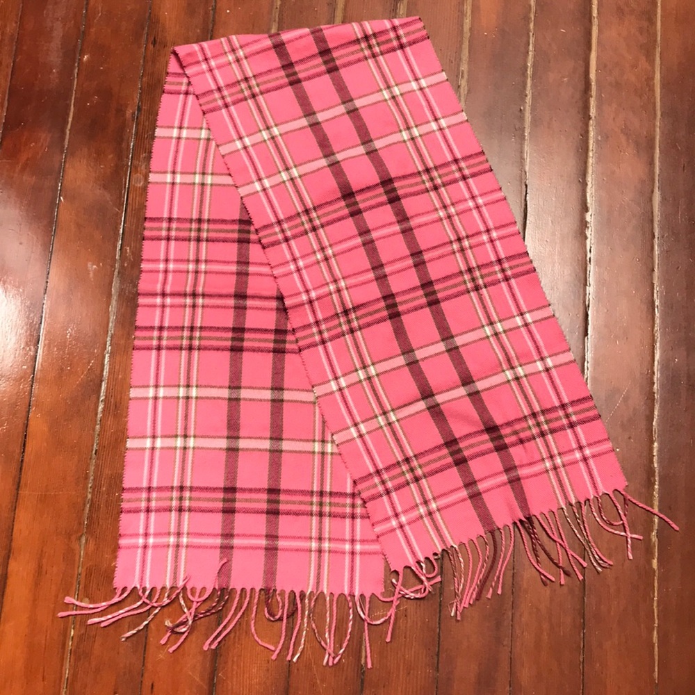 Pink plaid scarf